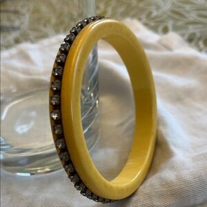 Elegant Yellow and Silver Bangle Bracelet